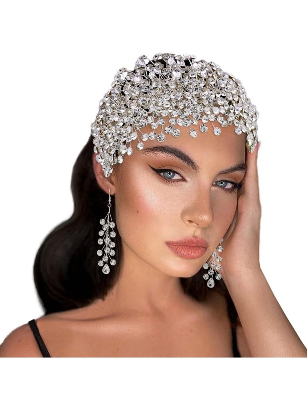 Elegant Silver Rhinestone Bridal Headband - Handmade Wedding Hair Accessory